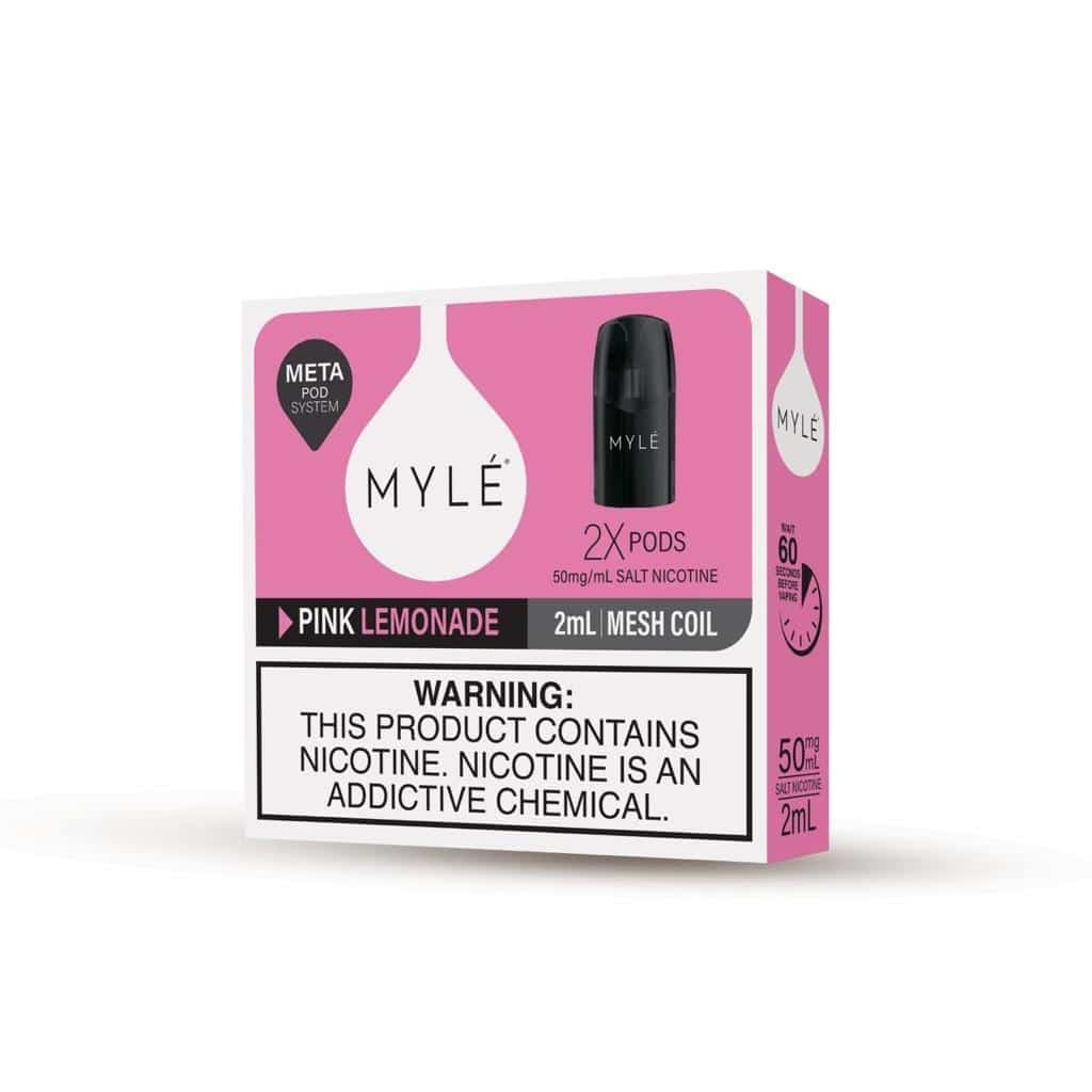 بودات مايلي الاصدار الخامس  ميتا بود بنكهة بنك  ليمونادا MYLE PODS PINK LEMONADE V5