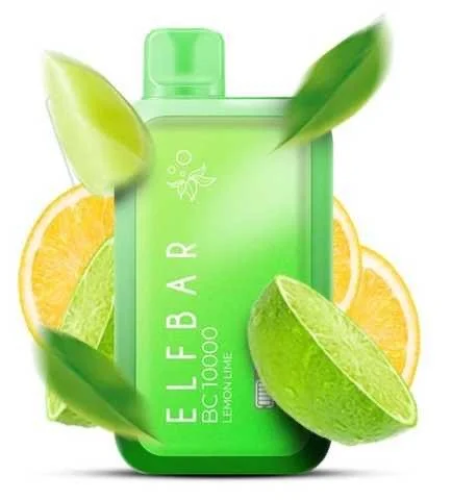 سحبة الف بار ١٠٠٠٠موش ليمون حامض ELF BAR     LEMON LIME 10000PUFFS 50MG