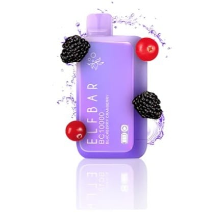 سحبة الف بار ١٠٠٠٠توت اسود مع توت بري  ELF BAR BLACKBERRY CRANBERRY 10000 50MG